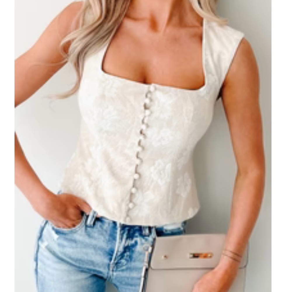 Elegant Cream Button-Down Women's Top